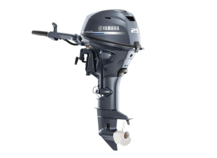 Yamaha 25hp Outboard | Tiller, Electric & Manual Start, 15" Shaft | F25SWHC Cart Cart Yamaha 25hp Outboard Tiller Electric Manual Start 1522 Shaft F25SWHC 430x313