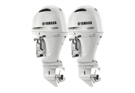 Twin Yamaha 150hp White Outboards For Sale| Remote Mechanical, 25" Shaft | F150XC2 & LF150XC2 | Special Edition