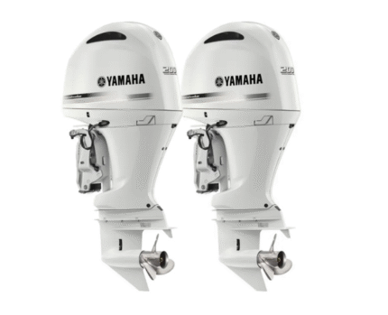 Twin Yamaha 200hp White Outboards For Sale| Remote Mechanical, 25" Shaft | F200XC2 & LF200XC2 | Special Edition