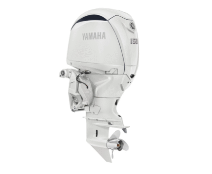 Yamaha 150hp White DEC Outboard Motor For Sale| Digital Electronic Controls, 25" Shaft, Counter Rotation | LF150XSA2
